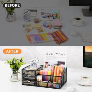 ที่ใส่ปากกาโลหะ6ช่องอุปกรณ์จัดระเบียบโต๊ะทำจากโลหะมี6ช่องอุปกรณ์จัดระเบียบสำหรับโต๊ะใช้งานในปฏิทิน - Product Image 3