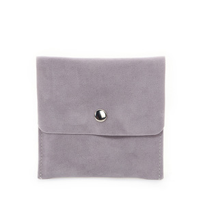 Delia minimalista eco friendly hot stamp sacchetto di gioielli di lusso busta di carta di gioielli sacchetto di imballaggio sacchetti di pelle scamosciata con bottone - Product Image 1