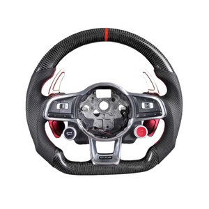 Volant en fibre de carbone avec palettes de changement de vitesse pour VW Golf GTI 7 7.5 Mk7 7,5 7R R Mk7R <span class=keywords><strong>Audi</strong></span> A3 8V Jetta Tiguan Accessoires - Product Image 1