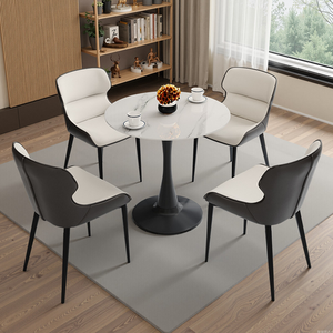 Table Ronde Moderne de Luxe en Métal avec Panneau en Pierre Style Café & Restaurant Mobilier pour Hôtels Salles de Séjour Fabriqué en Chine - Product Image 2