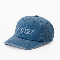 Gorra de Béisbol Estilo Streetwear de 6 Paneles, Bordada, Lavada al Ácido, para Unisex
