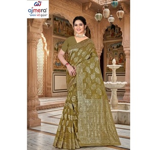 Sari de Seda Étnico Tradicional de India y Pakistán para Mujer, Tela Suave de Primera Calidad, Secado Rápido, para Todas las Temporadas, Fiestas, Bodas, Festivales, Moda - Product Image 2