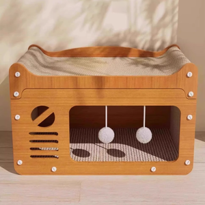 ShuangYuan moderna Villa di lusso per gatti in legno massello condominio interno/esterno grande gabbia per gatti criceti con motivo animale - Product Image 2