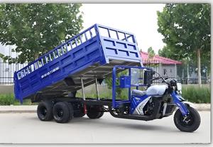 Volquete de carga motorizado de doble eje de nueve ruedas con sistema hidráulico triciclo de gasolina/motocicleta de tres ruedas para autodescarga - Product Image 4