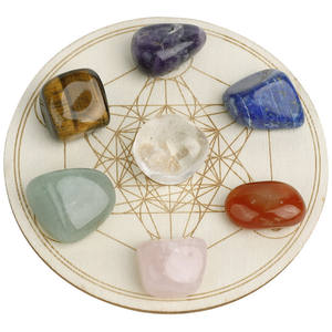 Ensemble de décorations en cristal naturel à sept chakras, vente chaude, ornement en bois et en minerai, fournitures de divination, fournitures de cérémonie en cristal rose - Product Image 2