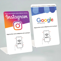 Affichage de Table en acrylique NFC QR Code Scanning Social Media Google Review Menu RFID NFC Stand Blank Tabletop Menu Display Stand