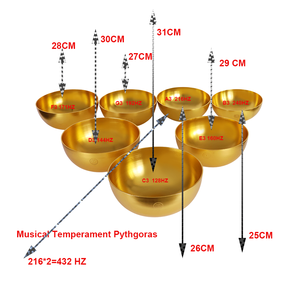 Cuencos de música Juego completo de chakras Golden of Schumann Terapia de frecuencia para baño de curación de sonido Ideal para meditación Yoga - Product Image 2
