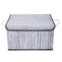 Panier de rangement en bambou à injection avec logo personnalisable, couvercle en acrylique, boîte de rangement rectangulaire en PP pour la maison