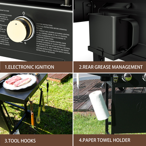 Plaque à <span class=keywords><strong>gaz</strong></span> haute capacité <span class=keywords><strong>Plancha</strong></span> 32 "Surface de cuisson 4 brûleurs pour grandes fêtes en plein air Barbecues - Product Image 3