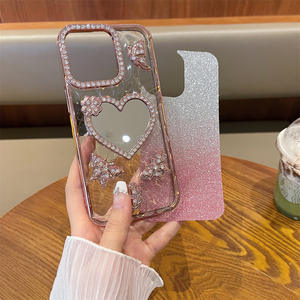 Custodia per specchietto per <span class=keywords><strong>iPhone</strong></span> 16 Pro Max 15 Cover a farfalla per <span class=keywords><strong>iPhone</strong></span> 14 Pro 13 12 11 custodie con diamanti Glitter - Product Image 6