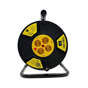 Câble d'extension EU 50m avec <span class=keywords><strong>enrouleur</strong></span>, 4 prises, conducteur en cuivre SJTW, gaine en caoutchouc pour appareils électroménagers - Product Image 1