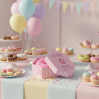 Boîtes d'emballage personnalisées de luxe écologiques en carton recyclé hexagonales ou carrées pour les faveurs de mariage et les fêtes d'anniversaire