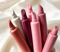 Tube de brillant à lèvres souple de petite capacité avec applicateur transparent, emballage cosmétique compressible pour huile et sérum à lèvres, impression personnalisée