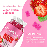 Gummies personnalisées à la pectine de fruits, au collagène, à la vitamine C, à la biotine et au glutathion pour la santé des cheveux et de la peau des adultes