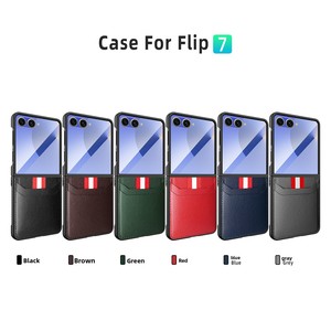 เคสขายดีที่สุดของ Huanmin สำหรับ Samsung ZFlip ลด 30% สำหรับโทรศัพท์แบบพับได้ พร้อมสายสะพายแบบถัก ช่องใส่บัตร และผิวสัมผัสหนังลายลิ้นจี่ - Product Image 5