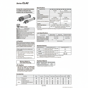 SMC Pneumatics Fine Lock Cylinder <b>Model</b> CLA2L50-300-<b>D</b> - Product Image 1