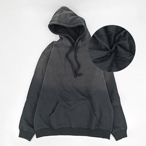 Sweat à capuche unisexe d'usine OEM, sweat-shirt épais en éponge française, 350 g/m² de sweat à capuche en coton personnalisé pour hommes sans ficelles - Product Image 1