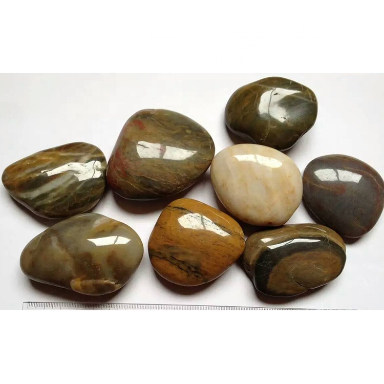 Decorative coloured gravel pavestone polished river pebbles stone for gardens