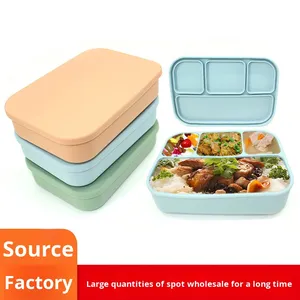 Boîte en silicone sans BPA personnalisée, boîtes à lunch en silicone micro-ondables avec couvercle, récipient de stockage alimentaire réutilisable - Product Image 2
