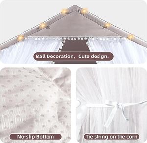 Tente <span class=keywords><strong>de</strong></span> jeu pour enfants en polyester avec bande lumineuse, couleur rose, pour intérieur et extérieur – Grande vente - Product Image 2