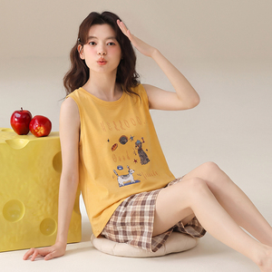 <span class=keywords><strong>ชุด</strong></span>นอนฤดูร้อน เสื้อกล้ามพร้อมแผ่นรองหน้าอก กางเกงขาสั้น กางเกงขายาว <span class=keywords><strong>ชุด</strong></span>สามชิ้น <span class=keywords><strong>ชุด</strong></span>นอนใส่ออกนอก<span class=keywords><strong>บ้าน</strong></span> เสื้อผ้าสำหรับ<span class=keywords><strong>ผู้</strong></span>หญิงใส่ใน<span class=keywords><strong>บ้าน</strong></span> - Product Image 6