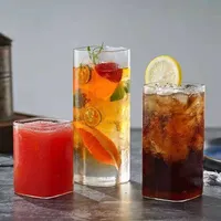 1 STKS Creatief Vierkant Glas Transparant Koud Drankje Grote Capaciteit Ijskoffie Melk Thee Drinkbeker Rode Wijn Glas Koffiekopje