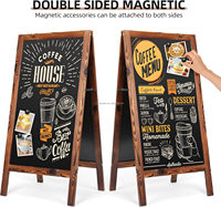 Tableau noir magnétique sur pied en bois KBW Outdoor A-Frame 40x20 pour menu de trottoir, idéal pour cuisine, bar, maison, restaurant