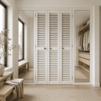 Porte pliante intérieure en bois massif de style plantation, à persiennes réglables, couleur personnalisée pour la décoration intérieure