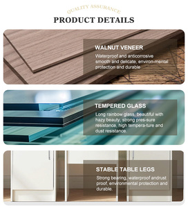 MDF bàn trang điểm với gương hình bầu dục 3 ngăn kéo + phân 80cm chiều rộng OEM tùy chọn màu sắc - Product Image 4