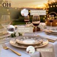Assiettes en céramique kaki élégantes, assiettes de luxe pour la location de tables de mariage, vaisselle en porcelaine fine