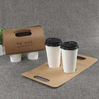 Prix d'usine Porte-gobelet pliant en papier jetable Plateau porte-gobelet en papier écologique