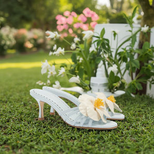 Sandales à talons hauts personnalisées pour femmes Chaussures de mariée de mariage en cuir avec semelle intérieure en caoutchouc/EVA Styles d'été Chaussures Pour Les Dames - Product Image 2