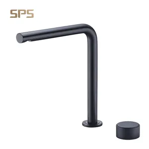 A2028 Modern Solid Brass Washbasin Faucets Waterfall Bathroom Mixer Tap 2 Hole Sink Faucet Washroom Hot Cold Water Taps Black