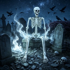 Squelettes d'Halloween pas chers, de 160 cm (5,4 pi / 5 pi), pour l'intérieur et l'extérieur, avec postures humaines, en vente - Product Image 2