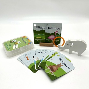 Tarjetas de aprendizaje de inglés para la educación temprana, tarjetas cognitivas con palabras en inglés sobre animales del zoológico, gran venta. - Product Image 2