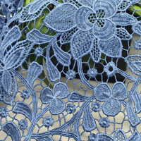 Tissu en dentelle tricotée hydrosoluble avec broderie pour jupes et poignets, motif ajouré, 100 % polyester