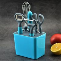Multifunctionele keukenhulpset voor fruit en groenten, inclusief mes, schaar, schilmesje, flesopener en garde voor dagelijks koken