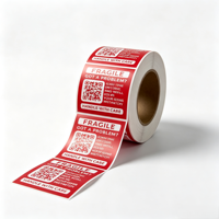 Étiquettes autocollantes personnalisées étanches pour marchandises fragiles avec code QR – Avertissement logistique et manutention – Adhésives pour cartons et cosmétiques