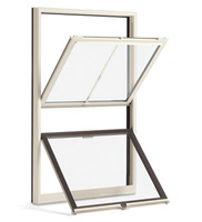 Nouvelle fenêtre en PVC à double battant avec mécanisme de bascule et grille, style américain