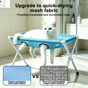 Hamac de bain pour chien en maille polyester avec cadre en fer robuste, table de toilettage pliable pour petits chiens et chats - Product Image 4