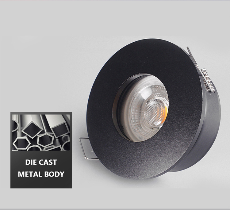 Recessed 84mm Waterproof IP65 Downlight Sand White For Shower Room