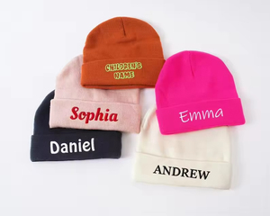Wholesale BSCI OEM Custom High Quality Unisex Acrylic Plain Dyed Embroidery Knitted Gorras Winter Ski Hat Woven Label <b>Beanie</b> - Product Image 2