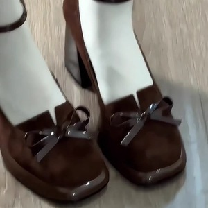 2026 New Vintage French Casual High Heels Minimalist Bow <b>Block</b> Heel Elegant Fatigue-Free Comfortable Women Dress Shoes - Product Image 2