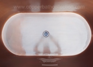 Baignoire autoportante en cuivre martelé antique de conception moderne pour le trempage pour la maison ferme hôtel - Product Image 6