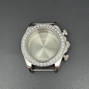 Caja de Reloj VK63 Mod de Acero con Bisel de Cristal de Piedra, Caja de Reloj Cronógrafo de Cuarzo Multicolor de 39MM - Product Image 2
