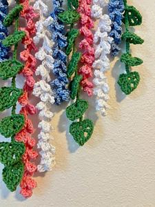 Set de regalo corporativo: Cortina de ganchillo hecha <span class=keywords><strong>a</strong></span> mano personalizada con diseño de glicinia, estilo Cottagecore caprichoso <span class=keywords><strong>para</strong></span> ventana, cortina decorativa <span class=keywords><strong>para</strong></span> puerta estilo Fairycore de longitud personalizada - Product Image 3