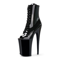 23cm Pole Dance Nightclub Gladiator Fashion Exotic Dancer Catwalk Platform Sexy Fetish Strip Pole Dance Retro Ankle Boots Models