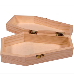Hộp Quà Hình Quan Tài Bằng Gỗ Chưa Hoàn Thiện Với Bản Lề Hộp Gỗ Gothic Để Tự Làm Sáng Tạo Graffiti Tiệc Halloween Chôn Thú Cưng Nhỏ - Product Image 4