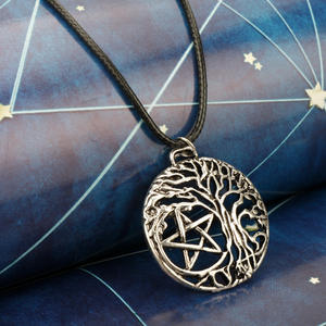 Moda Punk Vintage Vijing joyería collar Árbol de la vida pentagrama colgante joyería cadena collar - Product Image 5