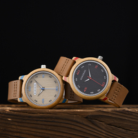 Montre Chronographe à Quartz Lumineuse en Cuir et Bois, Style Mode, pour Hommes et Femmes, avec Boîte, Cadeau Saint-Valentin, Édition Limitée Sportive Antique Monnayeur